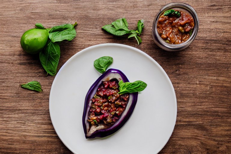 Aubergine mit Salsa