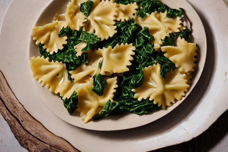 Farfalle mit Spinat