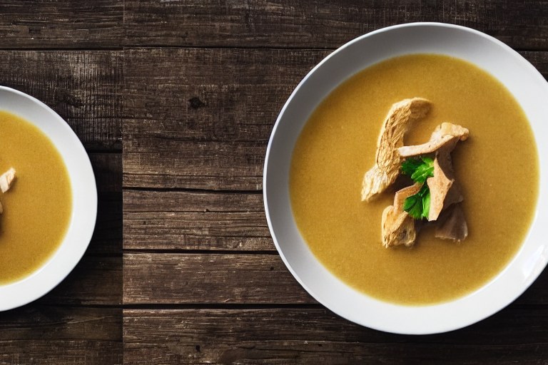Gemüsesuppe mit Süßkartoffel und Huhn
