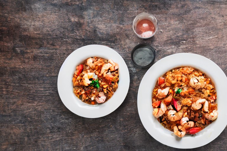 Jambalaya mit Shrimps und Würstchen