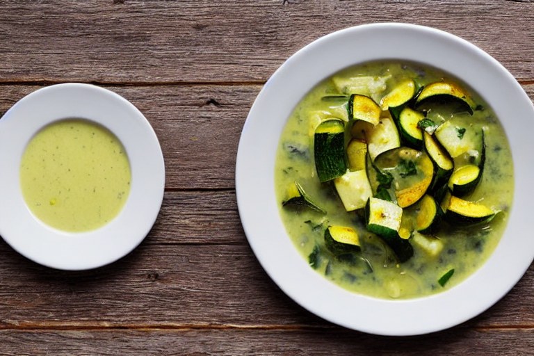 Kartoffelsuppe mit Zucchini und Gorgonzola