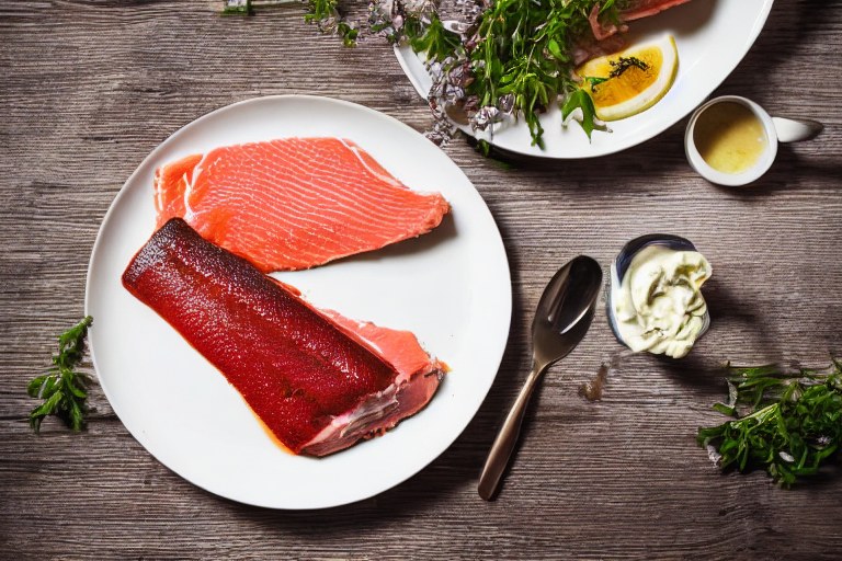 Lachs in Weisswein-Sahnesauce